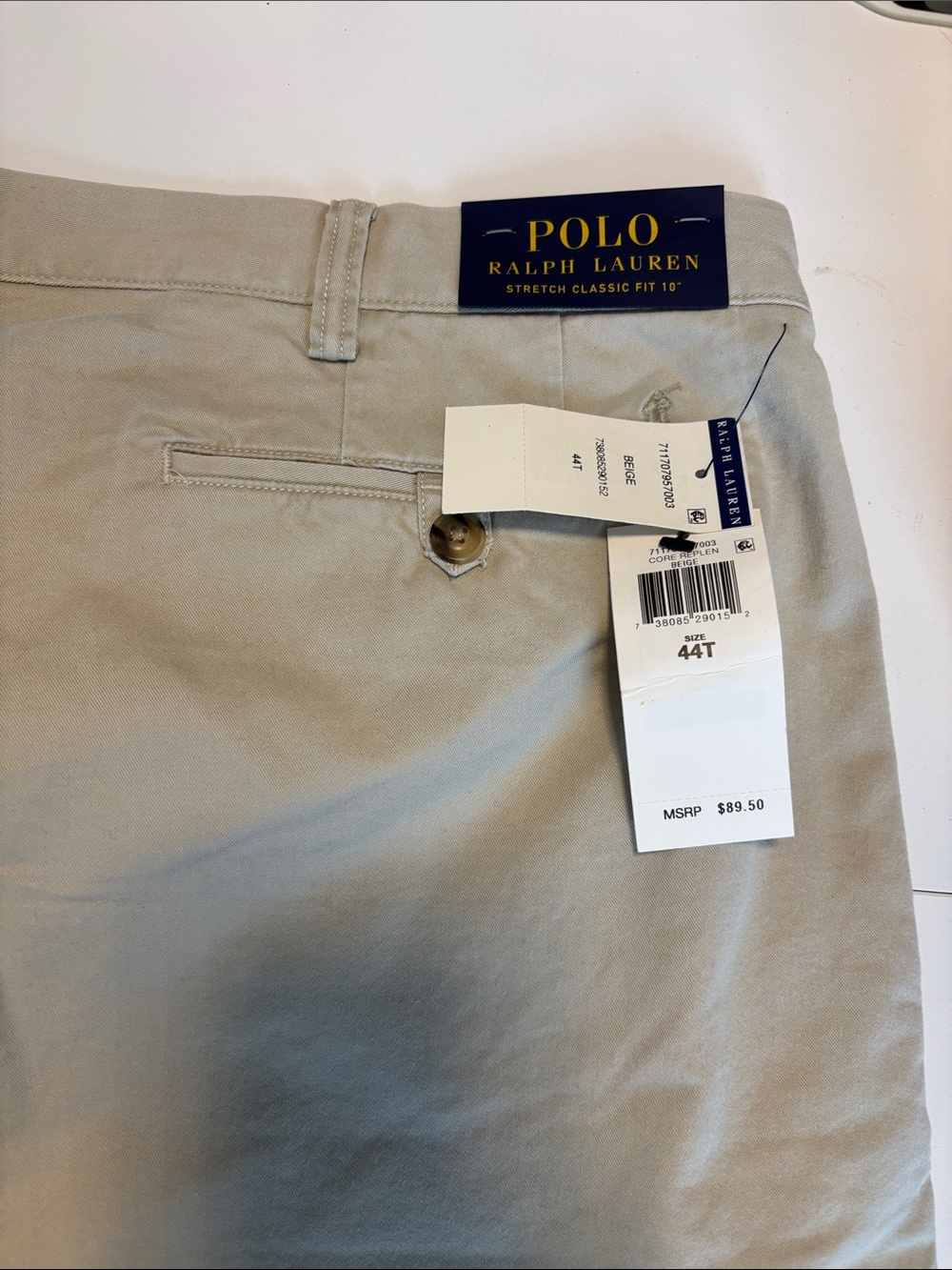 Ralph Lauren Beige Stretch Classic Fit Chino Pants